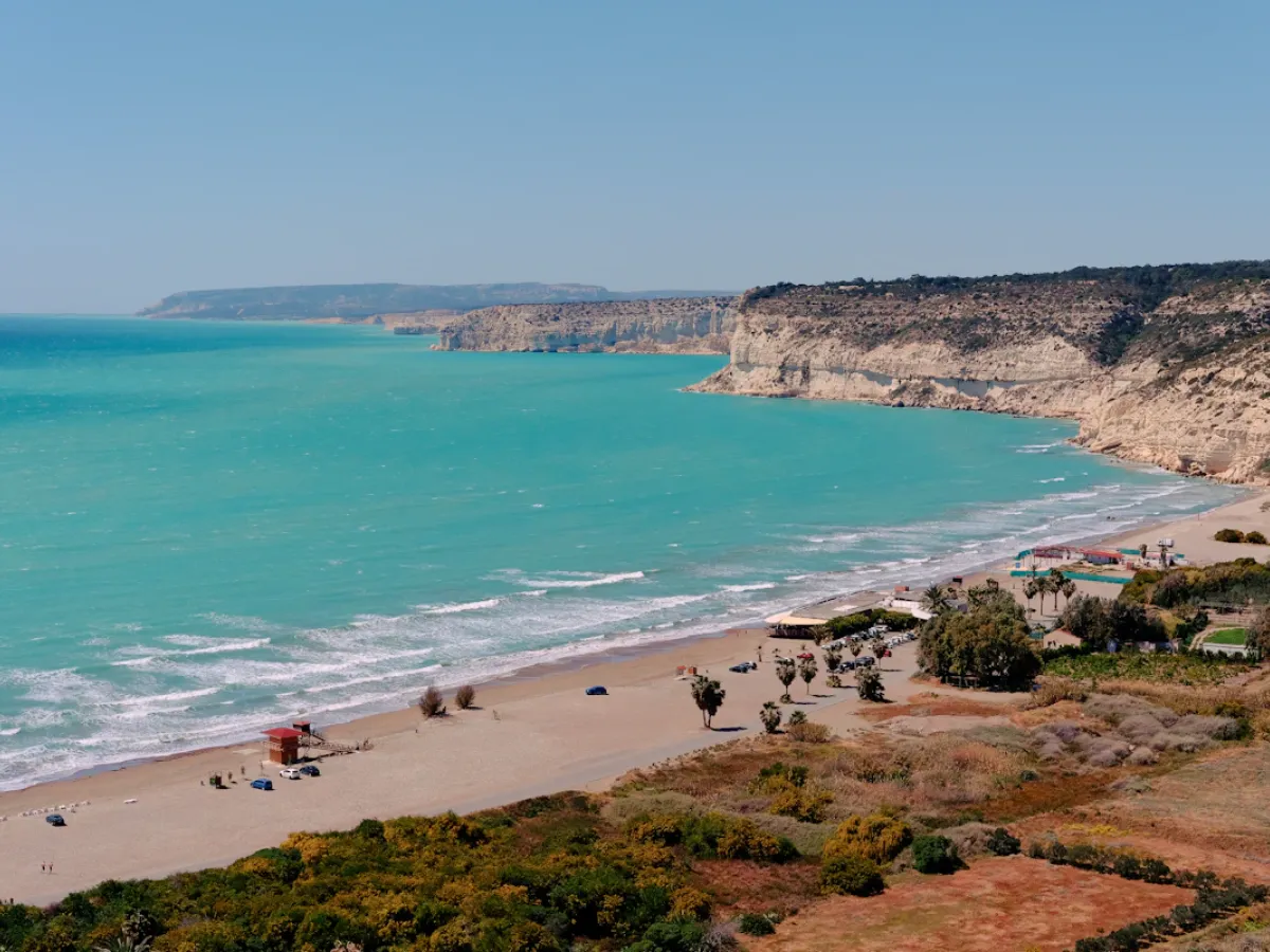 Turquoise Mediterranean water along the coast of Cyprus