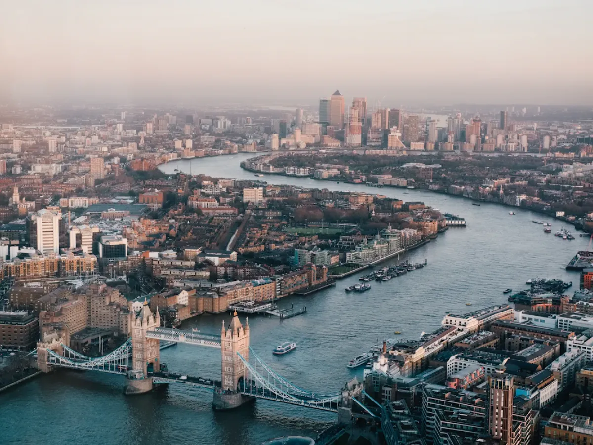 London skyline beside the River Thames